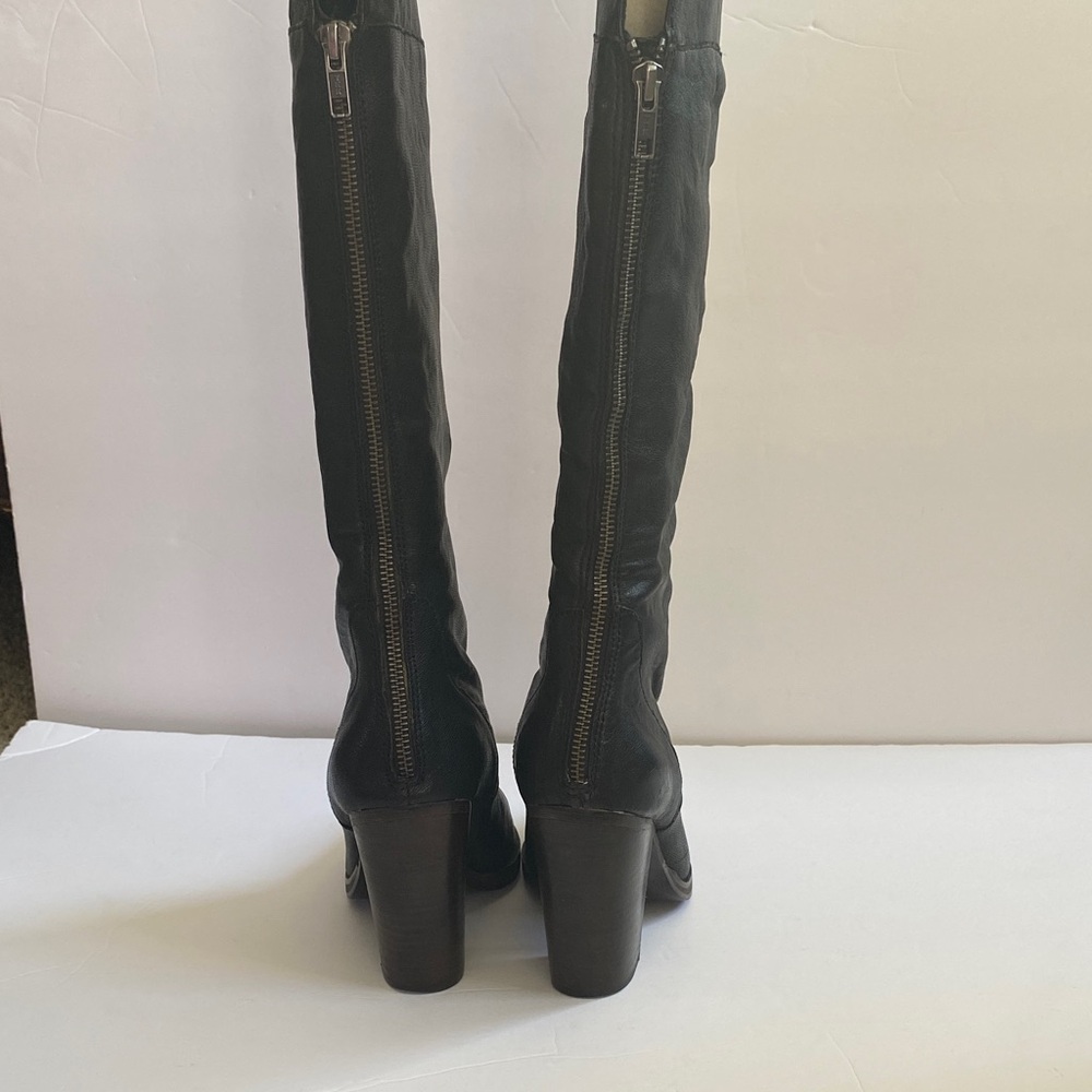 Leather Steve Madden Black Knee High Heeled Boots Women’s 8 - Picture 6 of 11